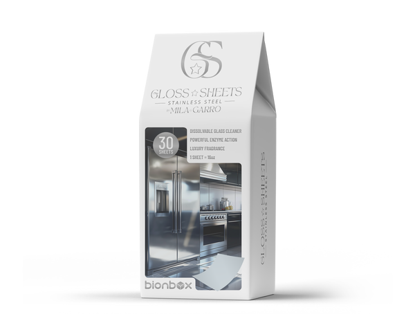 Gloss Stainless Steel Cleaner Sheets – high yield cleaner, stainless steel removes fingerprints, streak-free stainless steel cleaner, fridge cleaner, oven cleaner